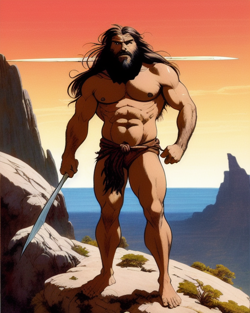 caveman with a sword